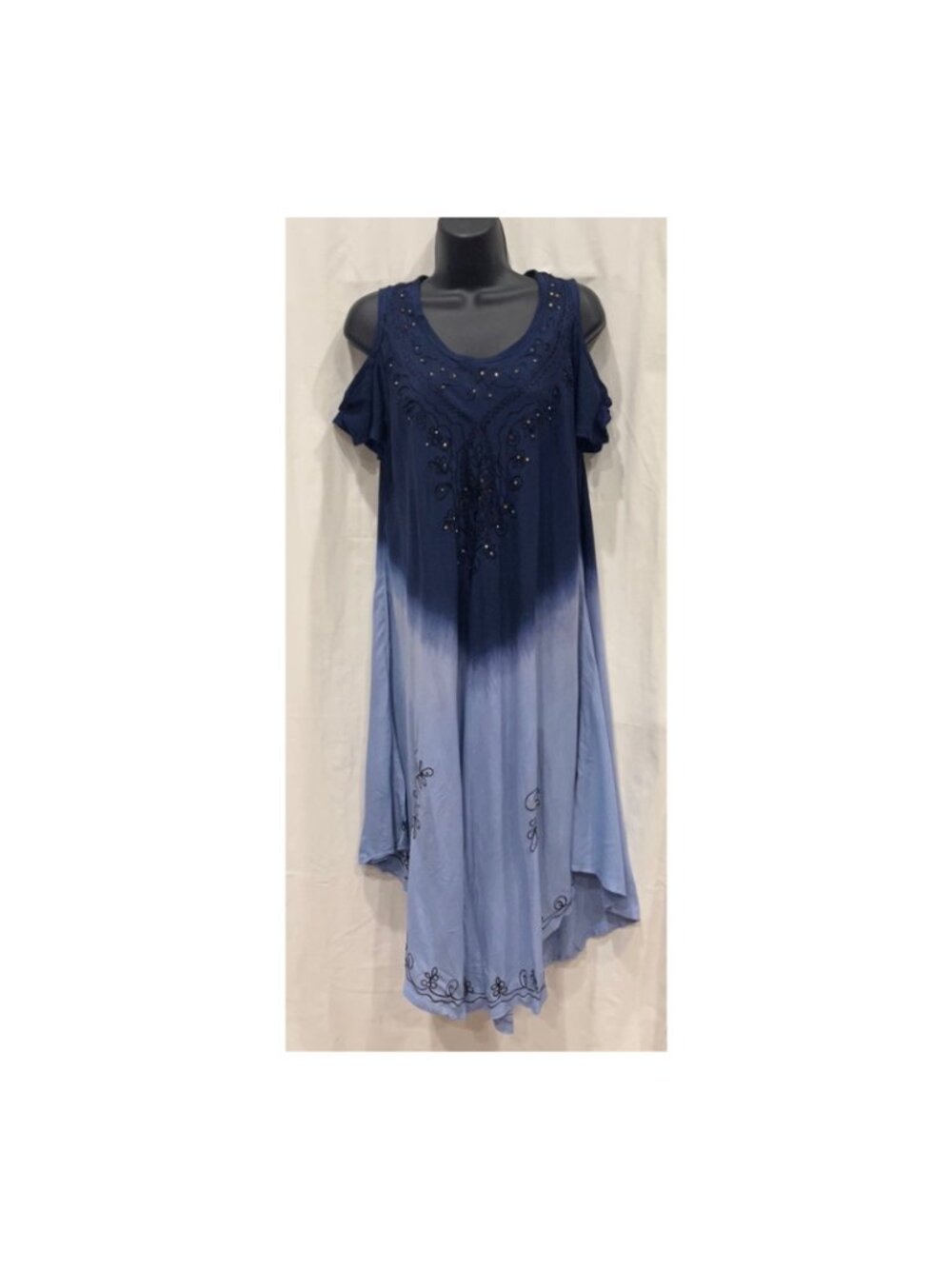๐ Beautiful Womenโs Navy Blue & Gray Dress ๐
